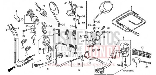 HEBELGRIFF/SCHALTER/KABEL (XL125V1/2/3/4/5/6) XL125V1 de 2001